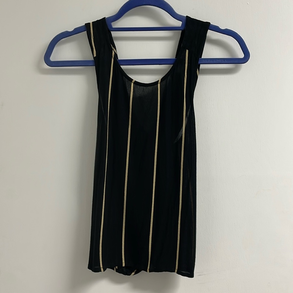 Ava Sky Top - Black/Cream Stripe Top - Size XS